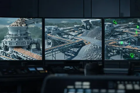 Digital twin aggregate plant control room